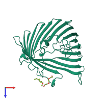 PDB entry 7prn coloured by chain, top view.