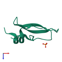 PDB entry 7pti coloured by chain, top view.