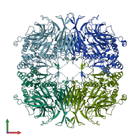 PDB entry 7px8 coloured by chain, front view.