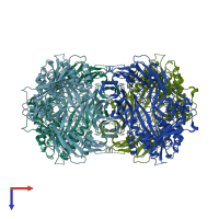 PDB entry 7px8 coloured by chain, top view.