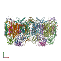 PDB entry 7q21 coloured by chain, front view.