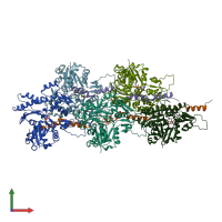 PDB entry 7qim coloured by chain, front view.