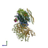 PDB entry 7qin coloured by chain, side view.