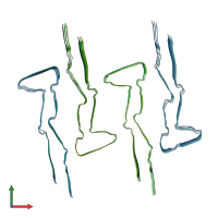 PDB entry 7qjx coloured by chain, front view.