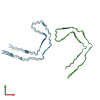 PDB entry 7qjz coloured by chain, front view.