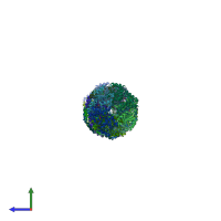 PDB entry 7qnm coloured by chain, side view.