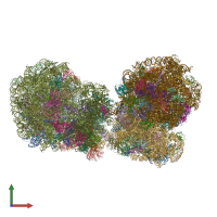 PDB entry 7qvp coloured by chain, front view.