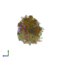 PDB entry 7qvp coloured by chain, side view.