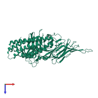 PDB entry 7qx4 coloured by chain, top view.