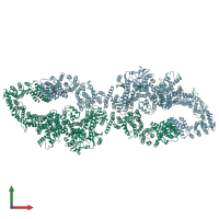 PDB entry 7r03 coloured by chain, front view.