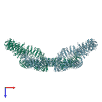 PDB entry 7r03 coloured by chain, top view.