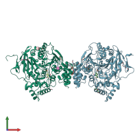 PDB entry 7r0a coloured by chain, front view.