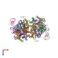 PDB entry 7r0w coloured by chain, top view.