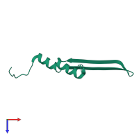 PDB entry 7r1c coloured by chain, top view.