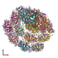 PDB entry 7r3k coloured by chain, front view.