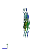 PDB entry 7r5h coloured by chain, side view.