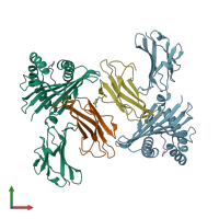 PDB entry 7r7x coloured by chain, front view.