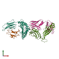 PDB entry 7r80 coloured by chain, front view.
