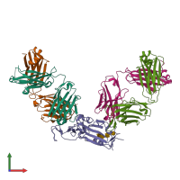 PDB entry 7r8l coloured by chain, front view.