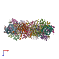 PDB entry 7rh5 coloured by chain, top view.