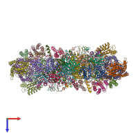 PDB entry 7rh7 coloured by chain, top view.