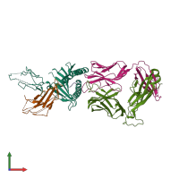 PDB entry 7rk7 coloured by chain, front view.