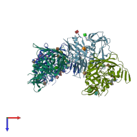 PDB entry 7rsy coloured by chain, top view.