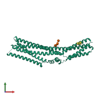 PDB entry 7rtv coloured by chain, front view.