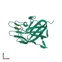 PDB entry 7s0p coloured by chain, front view.