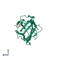 PDB entry 7s0p coloured by chain, side view.