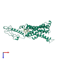 PDB entry 7s15 coloured by chain, top view.