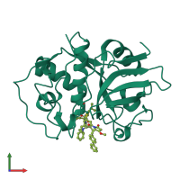PDB entry 7s18 coloured by chain, front view.