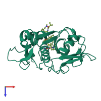 PDB entry 7s18 coloured by chain, top view.
