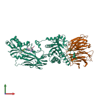 PDB entry 7s1s coloured by chain, front view.