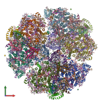 PDB entry 7s3d coloured by chain, front view.