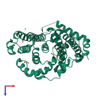 PDB entry 7s5l coloured by chain, top view.