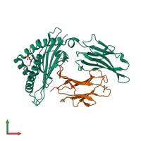 PDB entry 7s7d coloured by chain, front view.