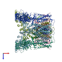 PDB entry 7s8b coloured by chain, top view.