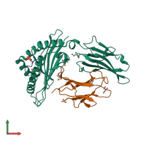 PDB entry 7s8e coloured by chain, front view.