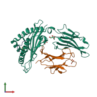 PDB entry 7s8f coloured by chain, front view.