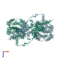 PDB entry 7s8x coloured by chain, top view.