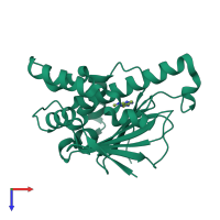 PDB entry 7s99 coloured by chain, top view.