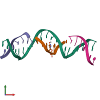 PDB entry 7sdm coloured by chain, front view.