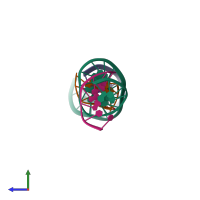 PDB entry 7sdm coloured by chain, side view.
