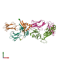 PDB entry 7sg0 coloured by chain, front view.