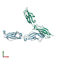 PDB entry 7skh coloured by chain, front view.