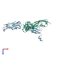 PDB entry 7skh coloured by chain, top view.