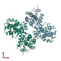 PDB entry 7smc coloured by chain, front view.
