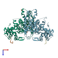 PDB entry 7smc coloured by chain, top view.