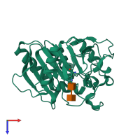 PDB entry 7spr coloured by chain, top view.